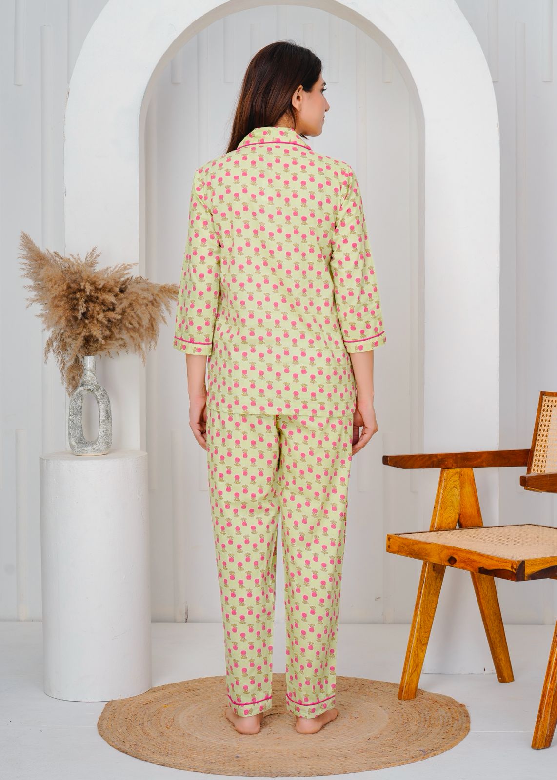 cotton printed night suit set