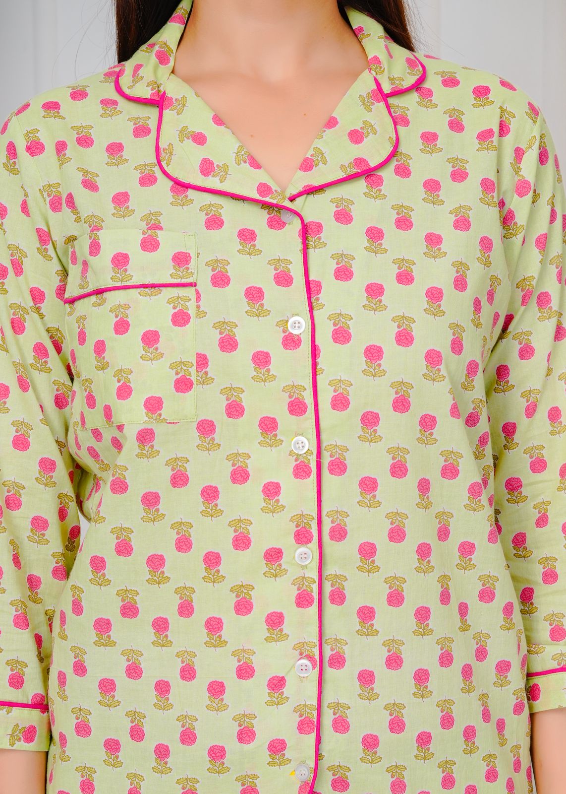 cotton printed night suit set