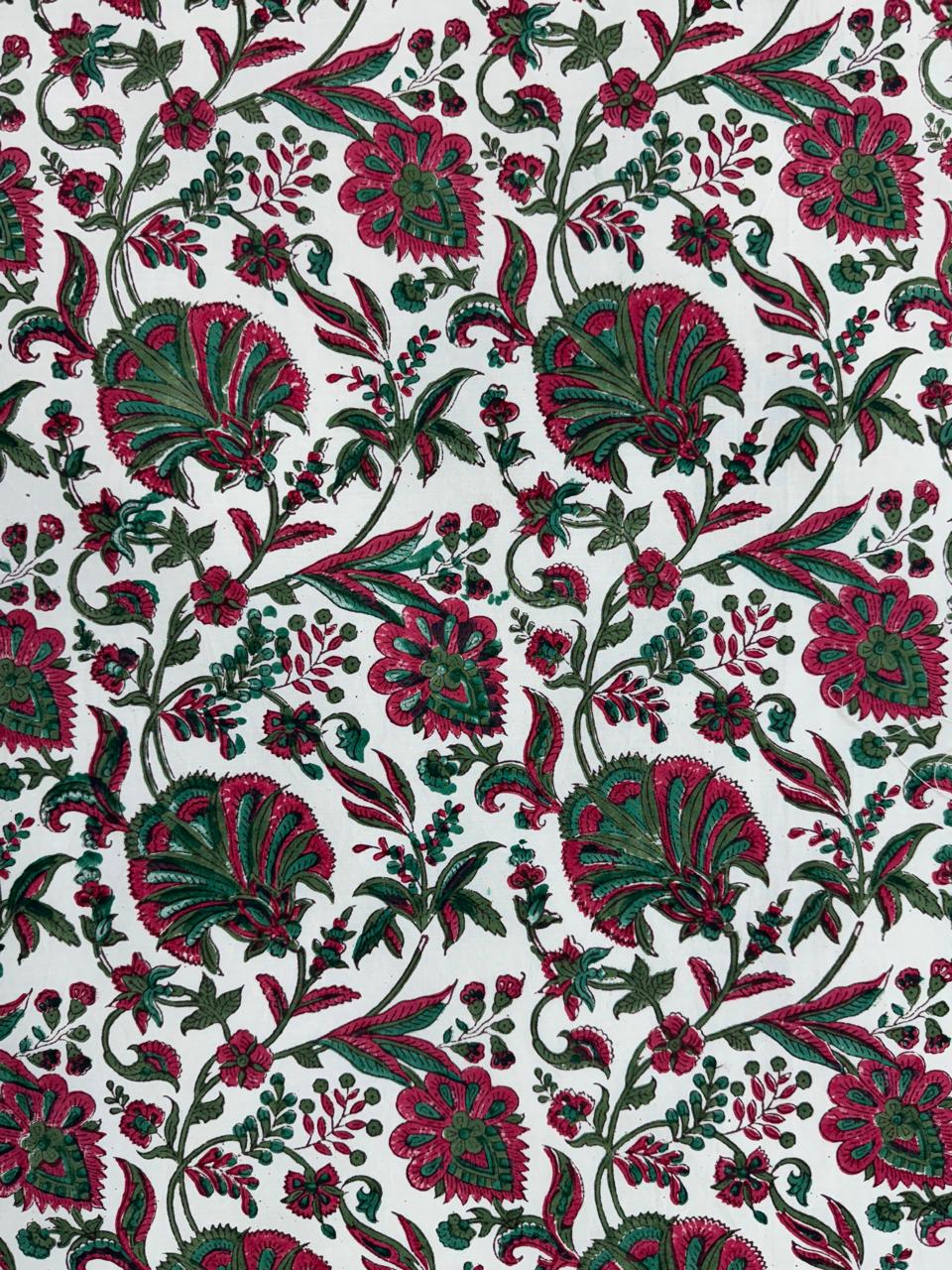 Percale Cotton Gulmohar Fern Double Bedsheet