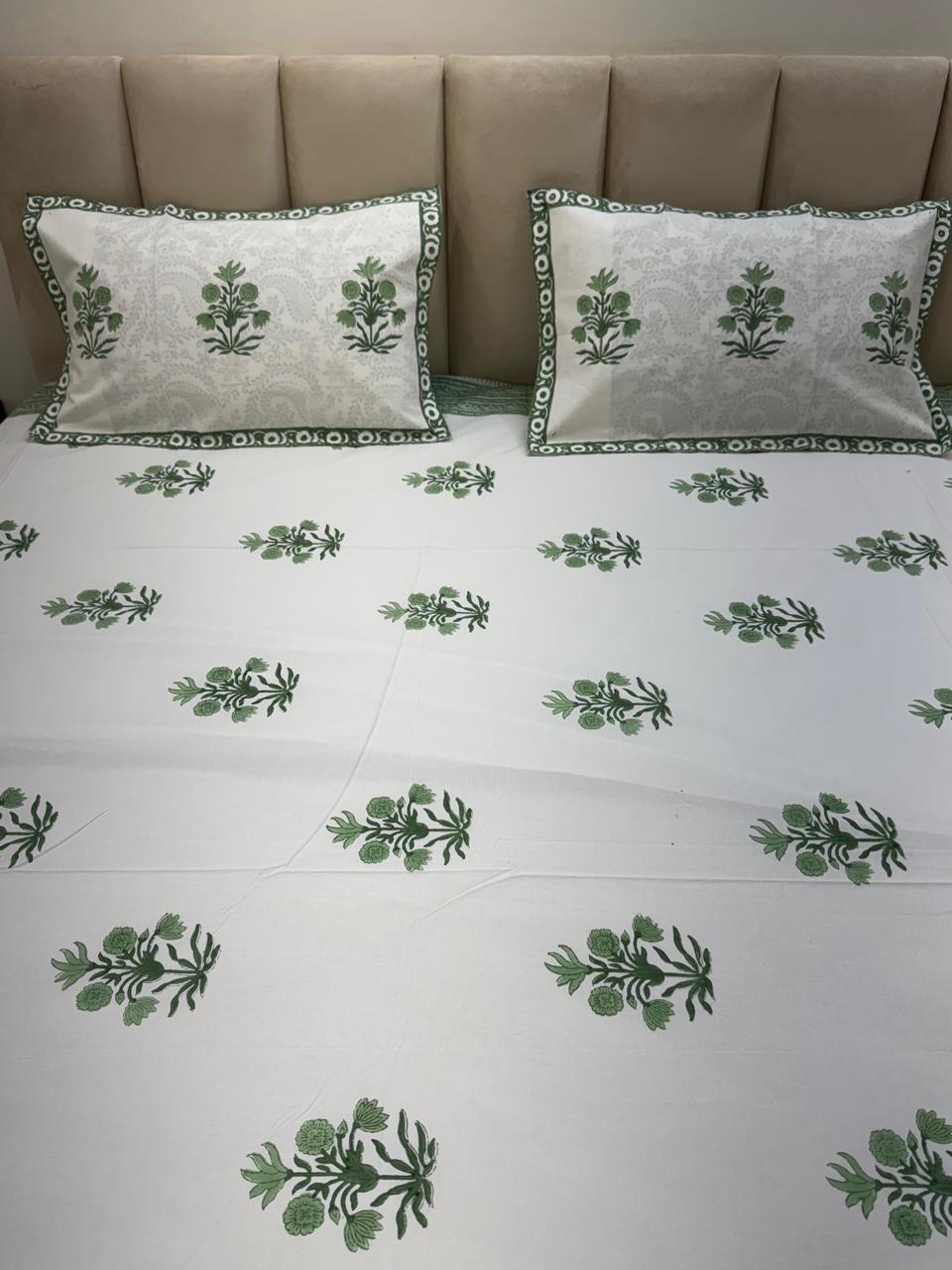 Percale Cotton Pastel Panna Double Bedsheet