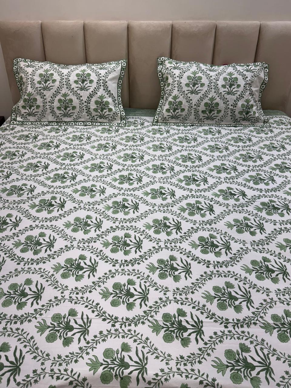 Percale Cotton Fresh Fern Double Bedsheet