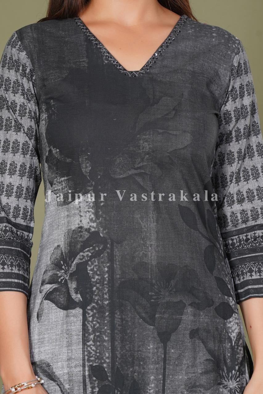 hand block printed kurta set with dupatta
