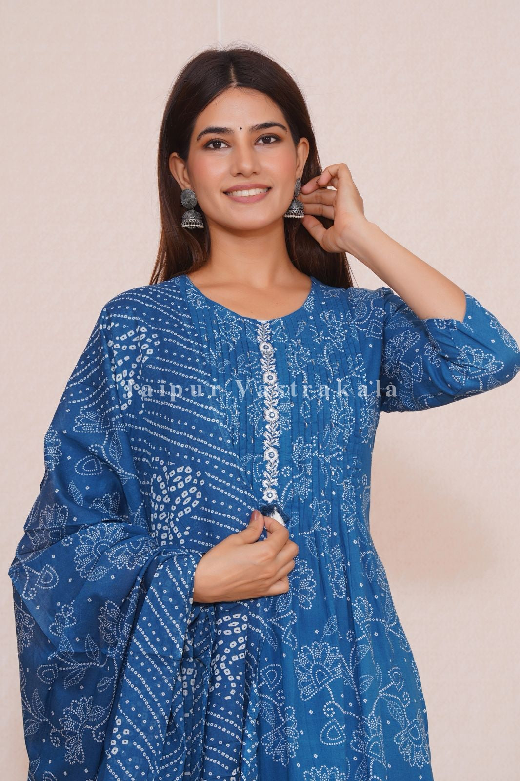 hand block printed kurta set with dupatta