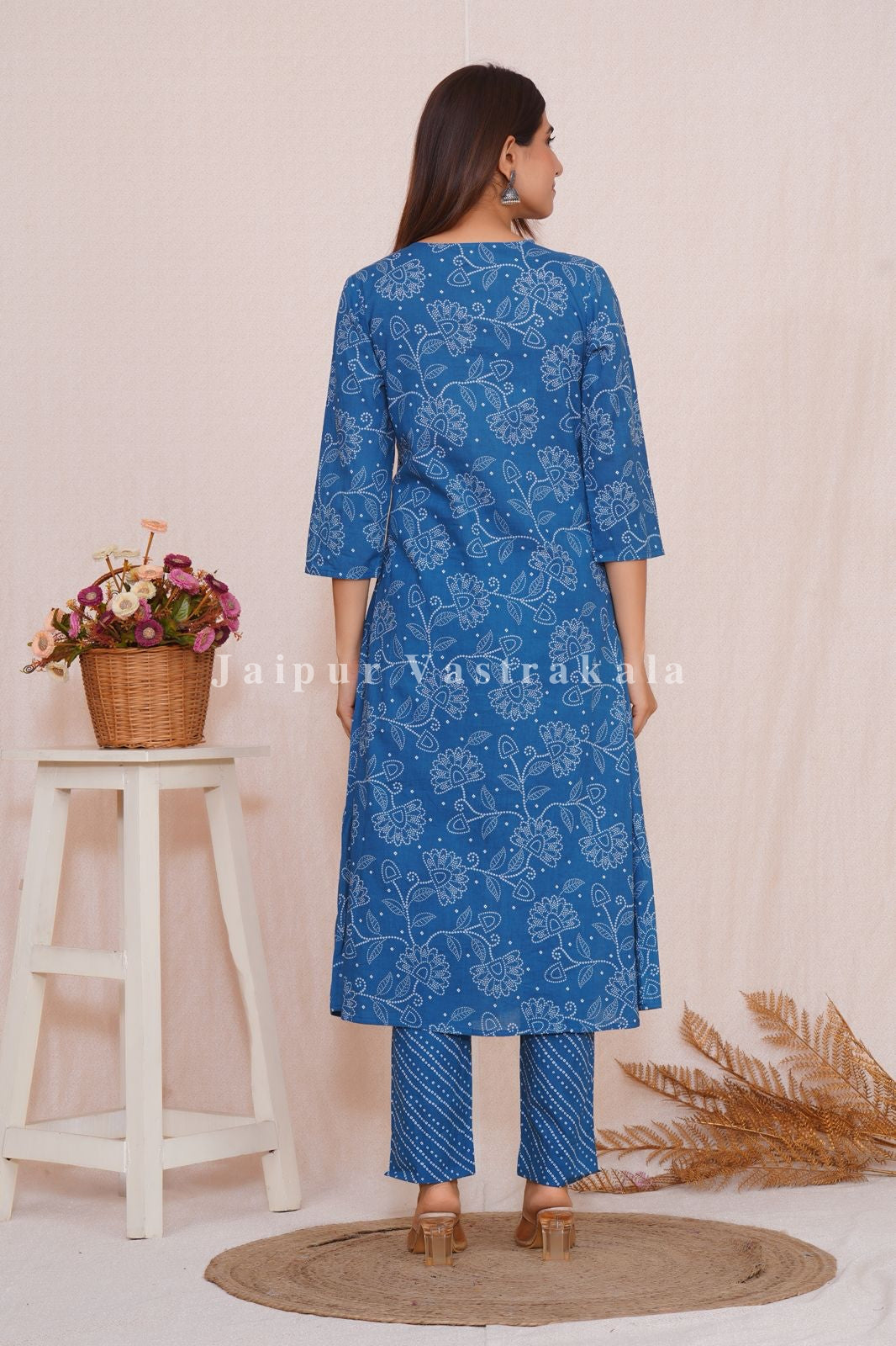 hand block printed kurta set with dupatta