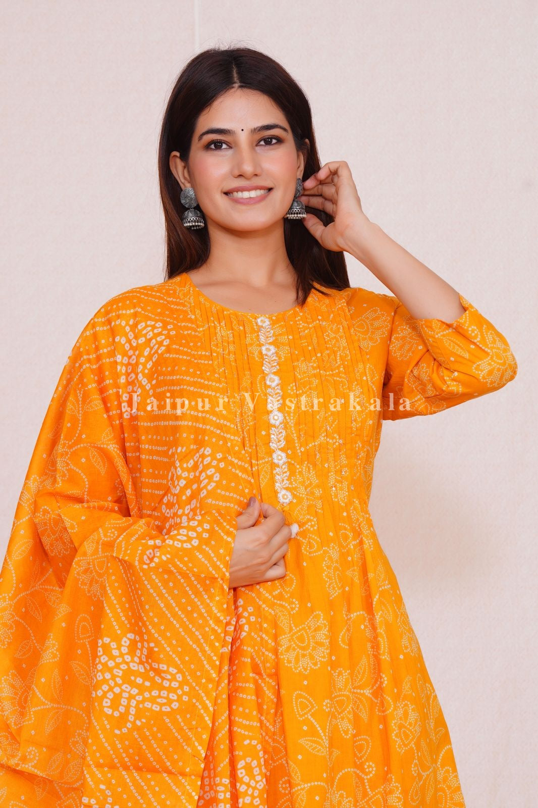hand block printed kurta set with dupatta
