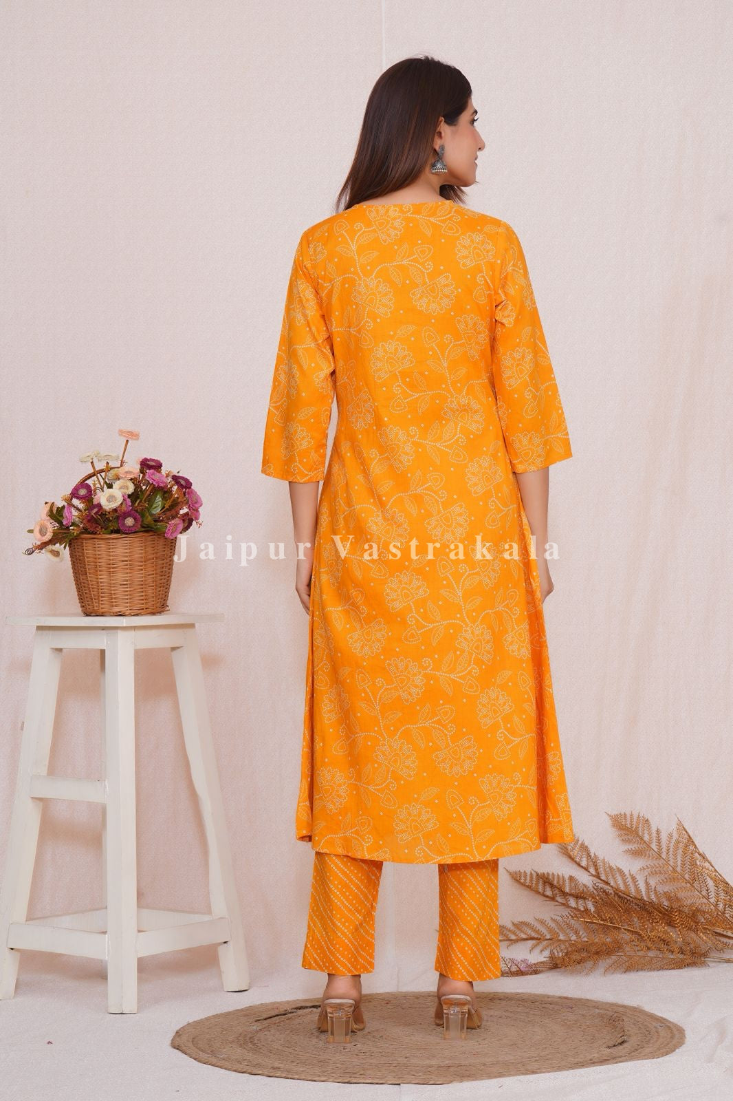 hand block printed kurta set with dupatta
