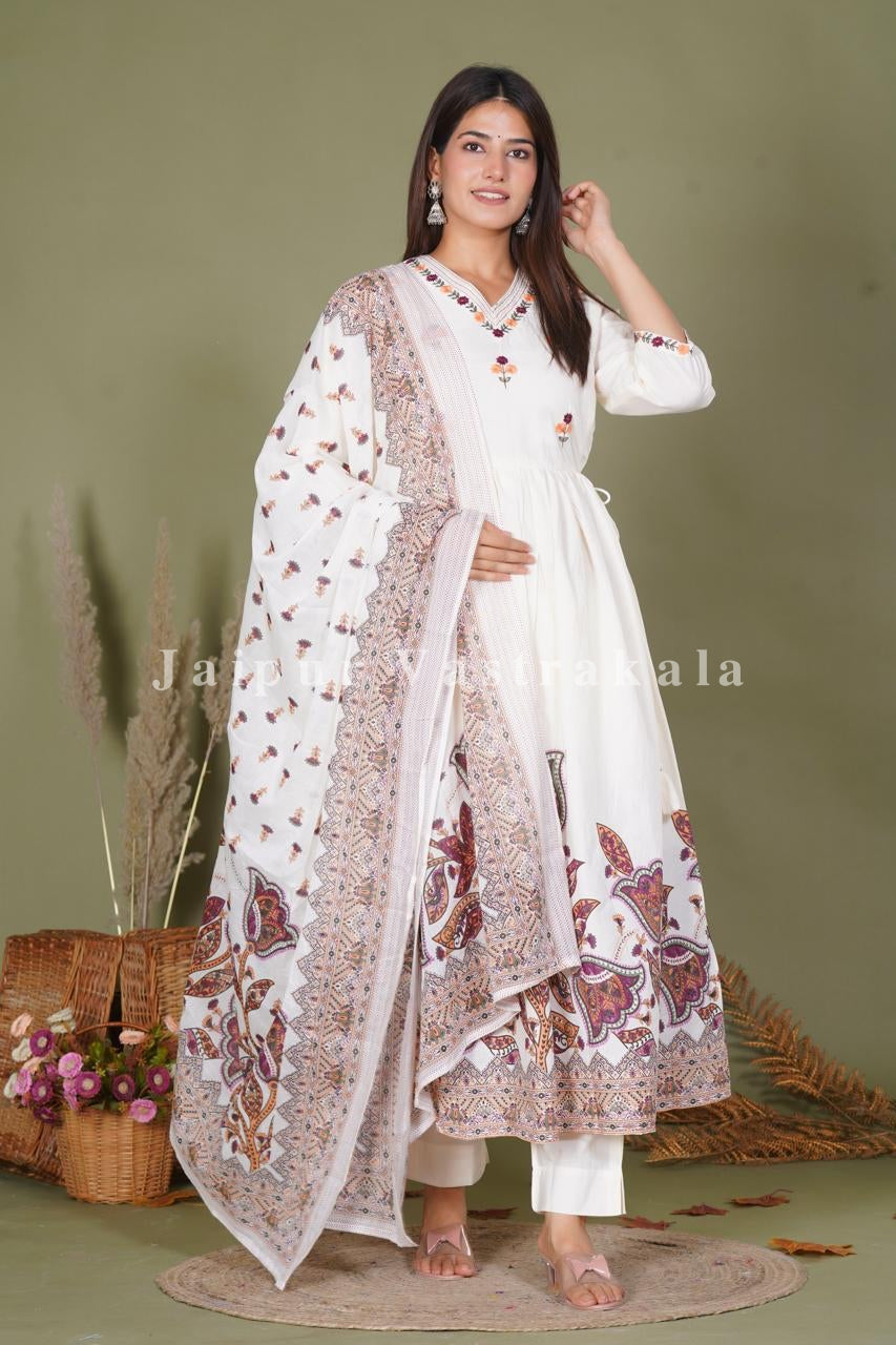 hand block printed kurta set with dupatta