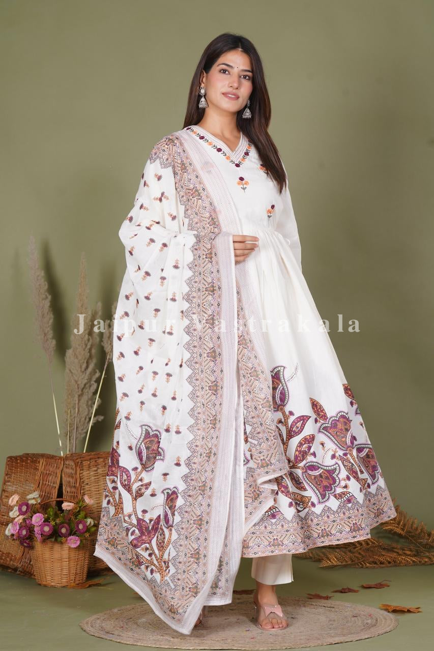 hand block printed kurta set with dupatta