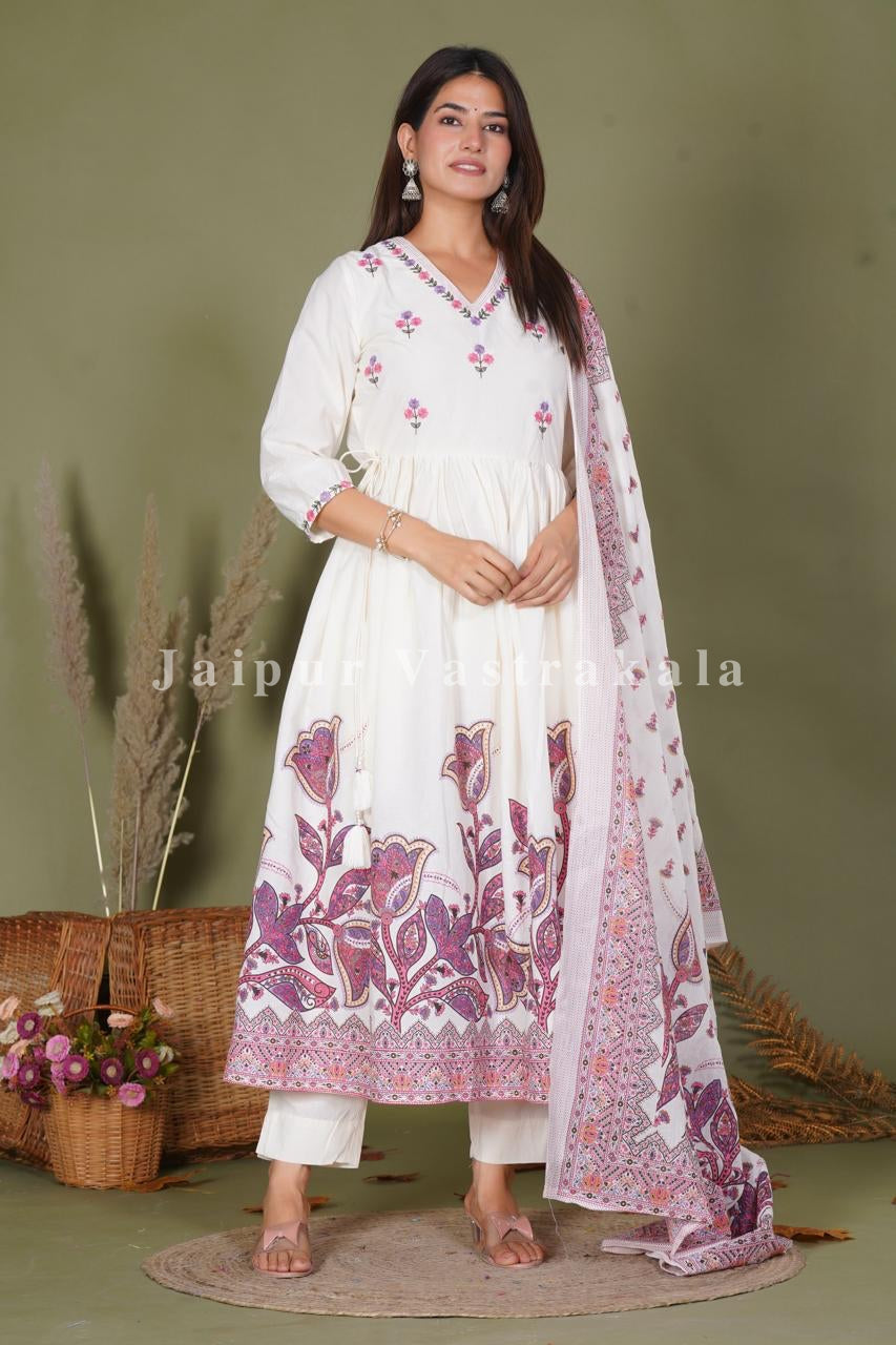 hand block printed kurta set with dupatta