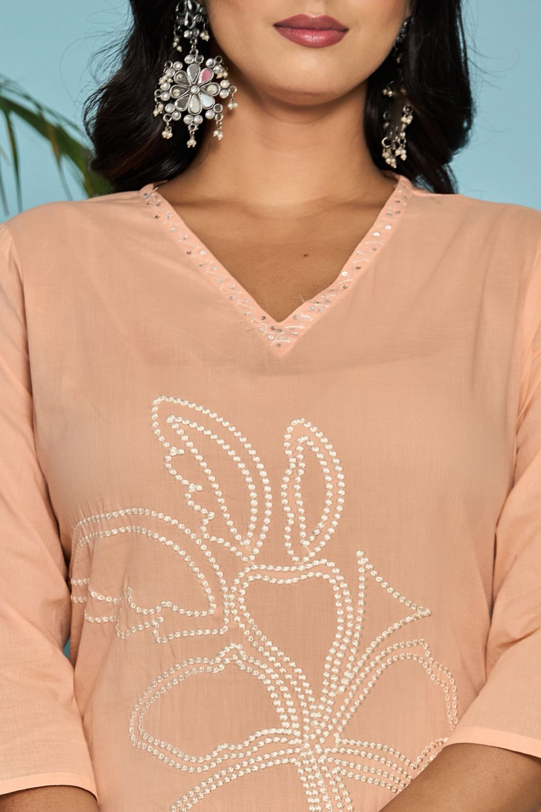 hand block printed kurta set with dupatta