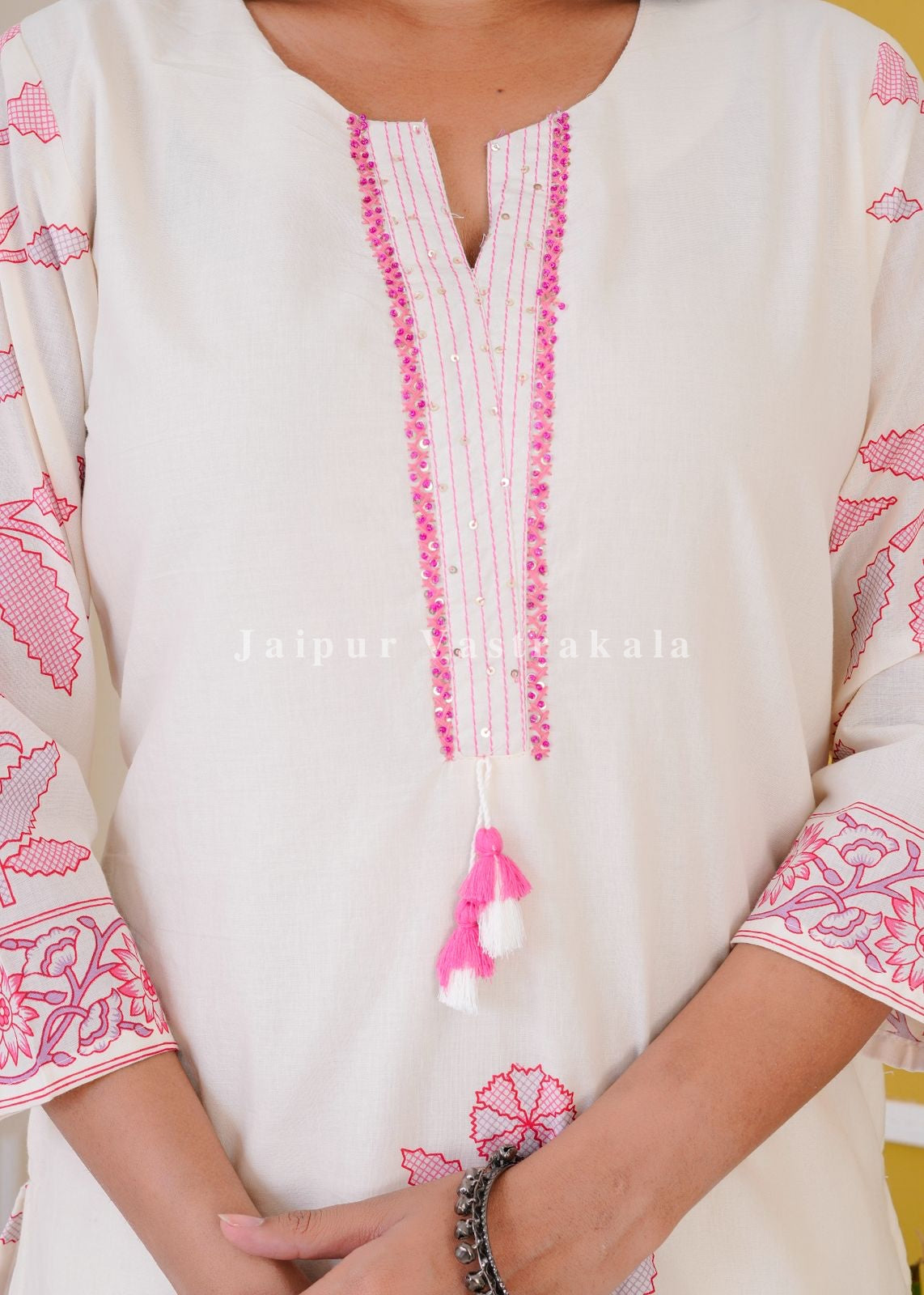 hand block printed kurta set with dupatta