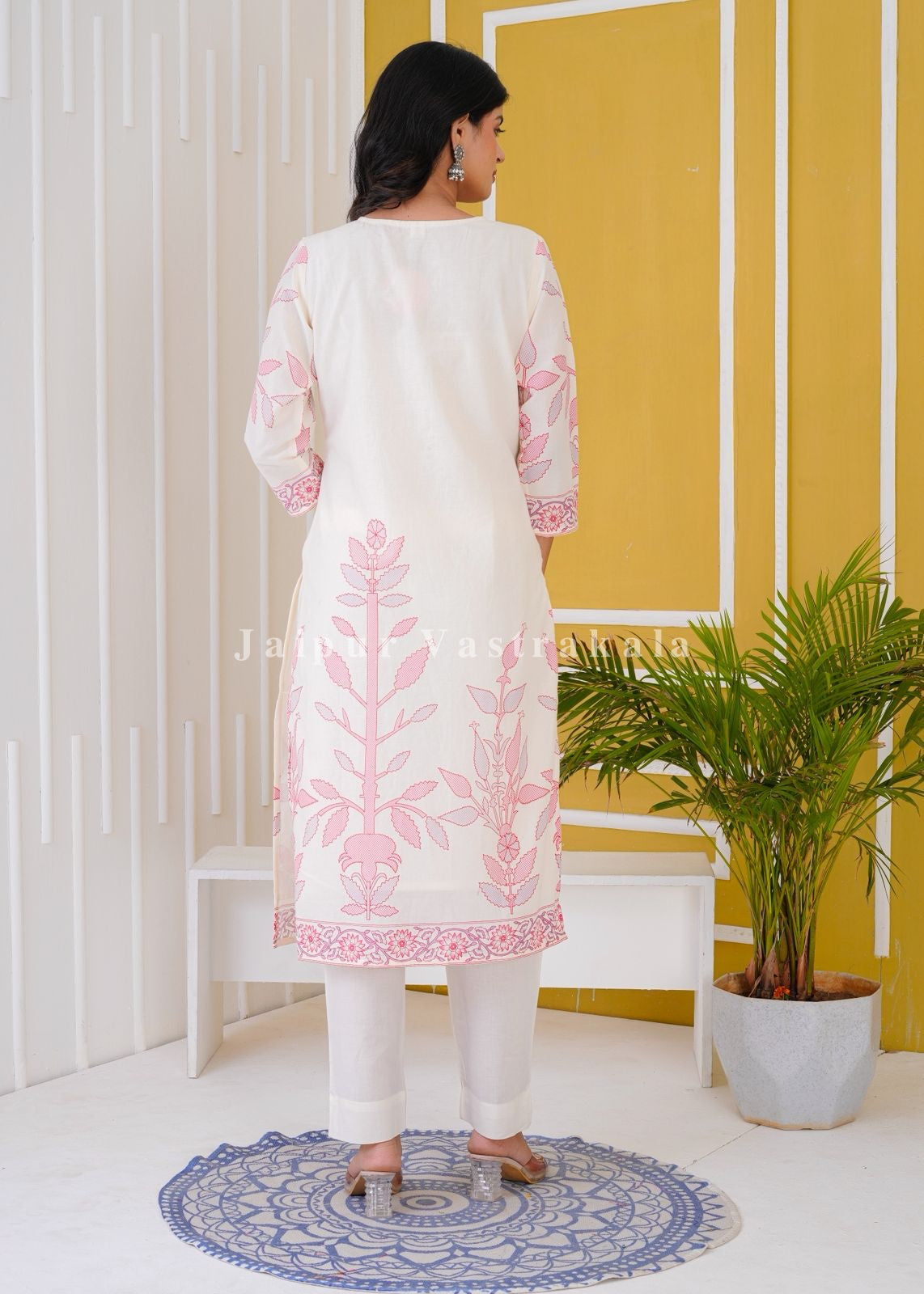 hand block printed kurta set with dupatta