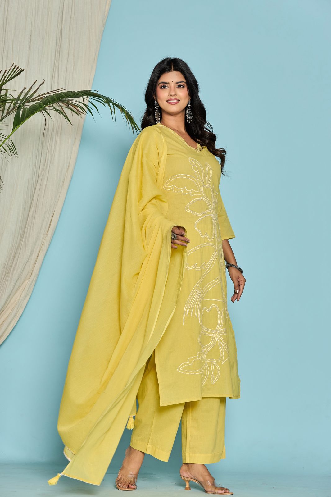 hand block printed kurta set with dupatta