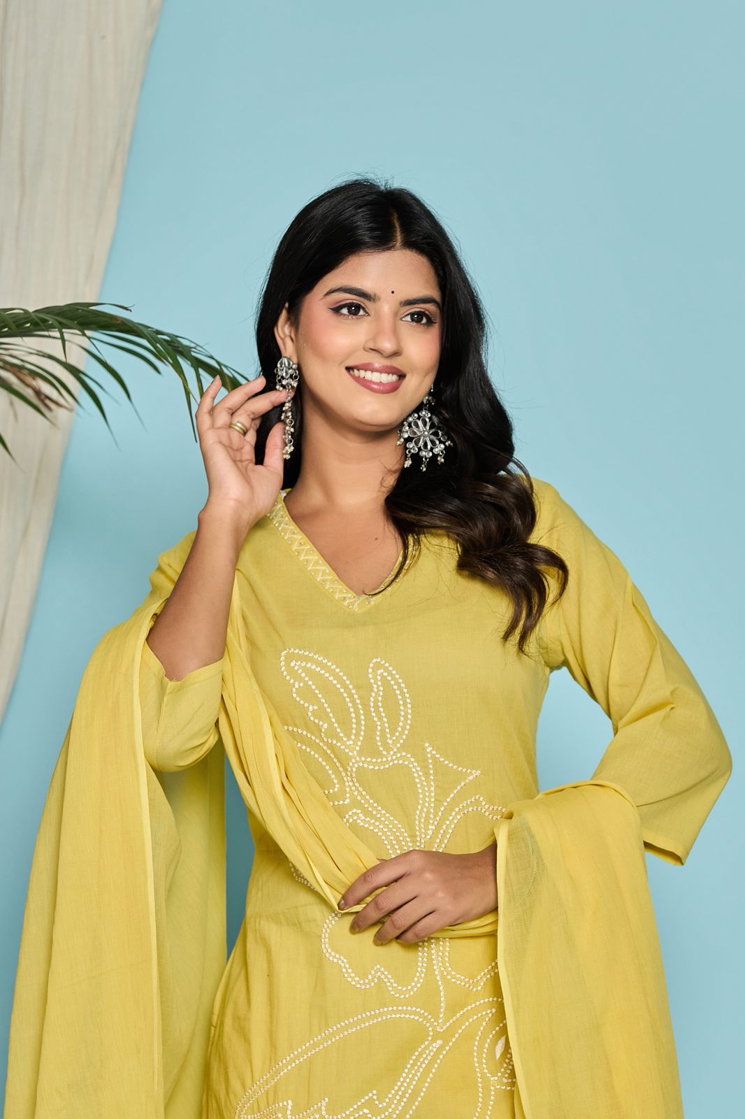 hand block printed kurta set with dupatta