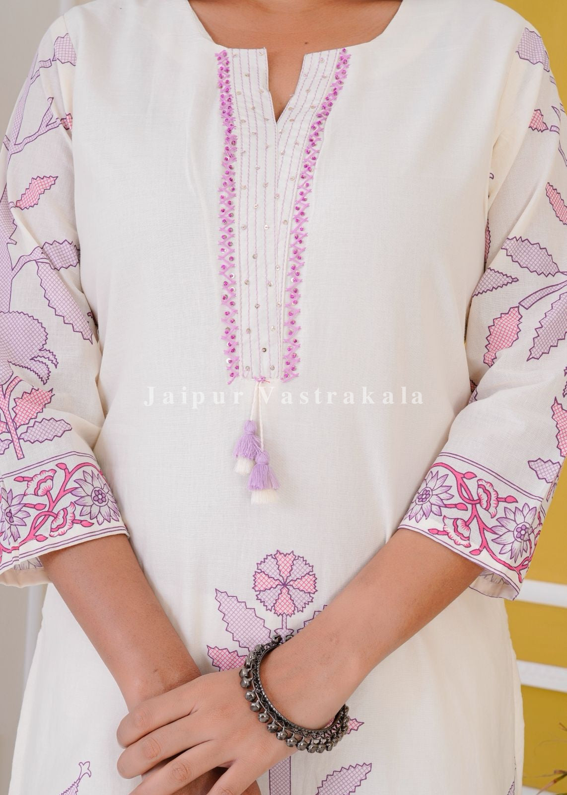 hand block printed kurta set with dupatta