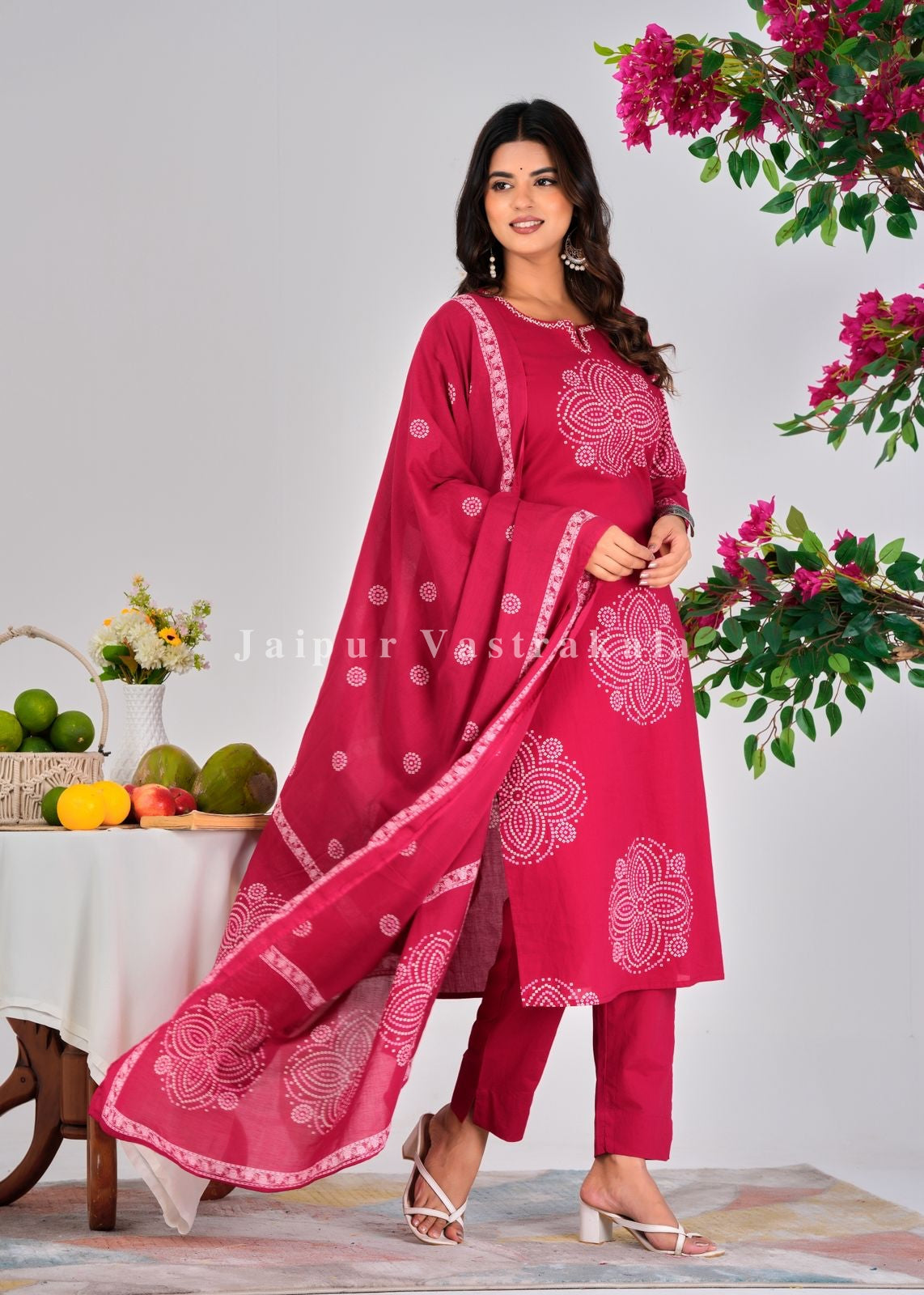 Gulabi Heritage Cotton Dupatta Set