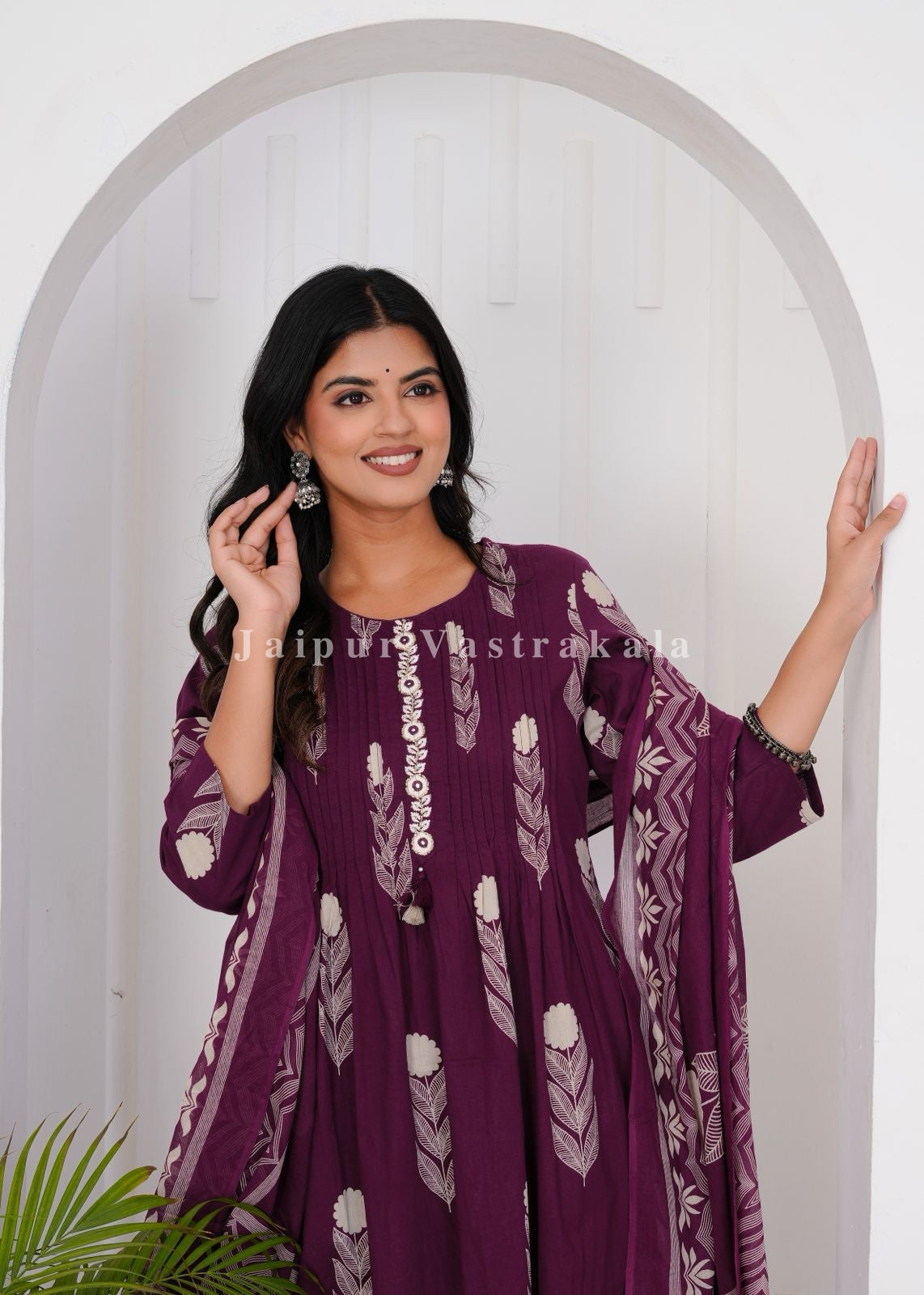 hand block printed kurta set with dupatta