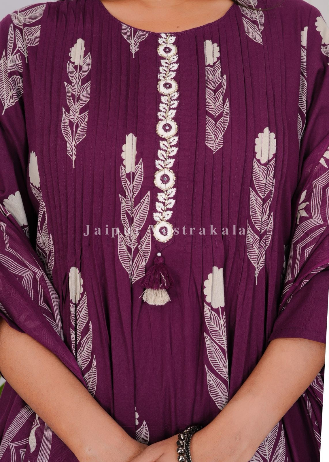 hand block printed kurta set with dupatta