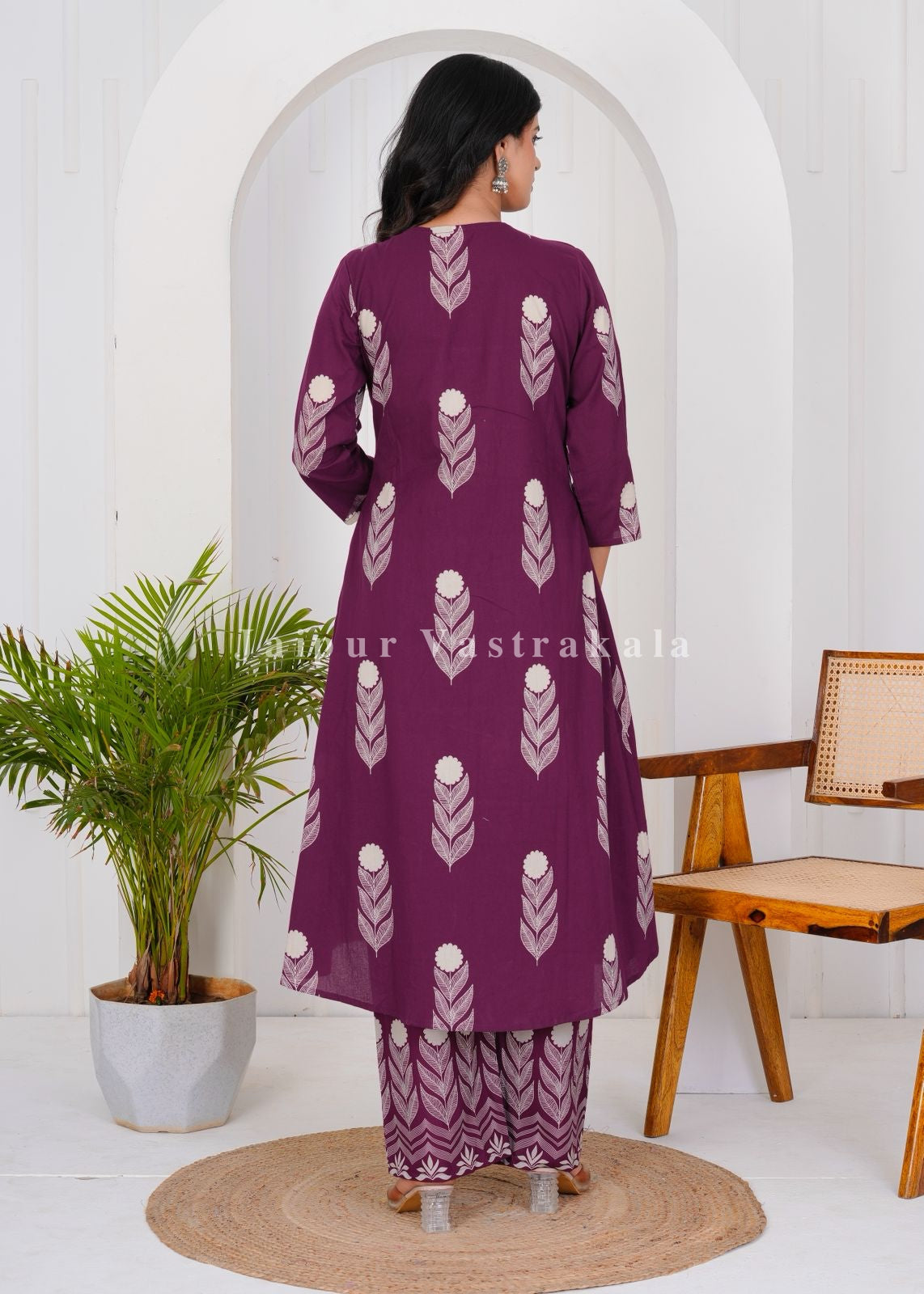 hand block printed kurta set with dupatta
