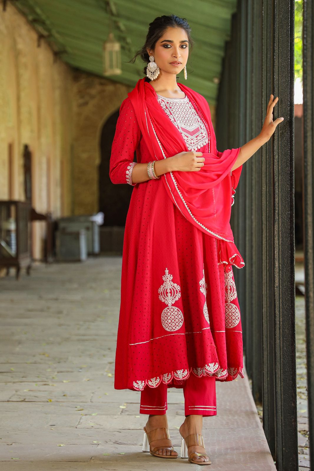 hand block printed kurta set with dupatta