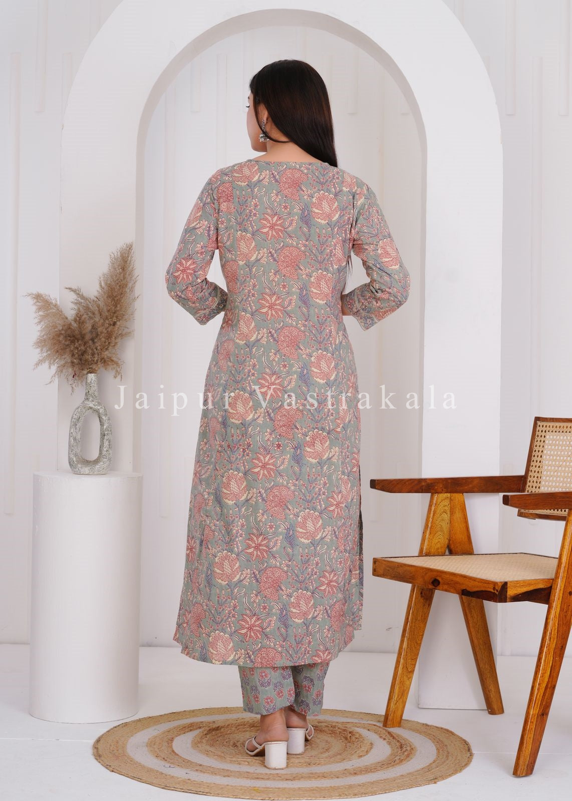 hand block printed kurta set with dupatta