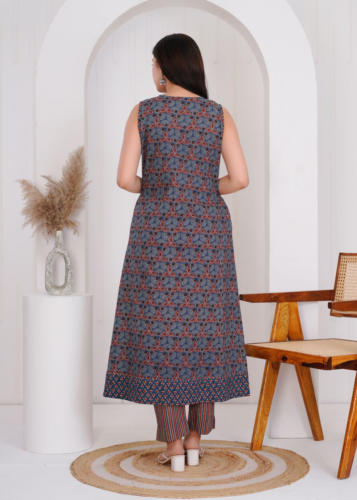hand block printed kurta set with dupatta