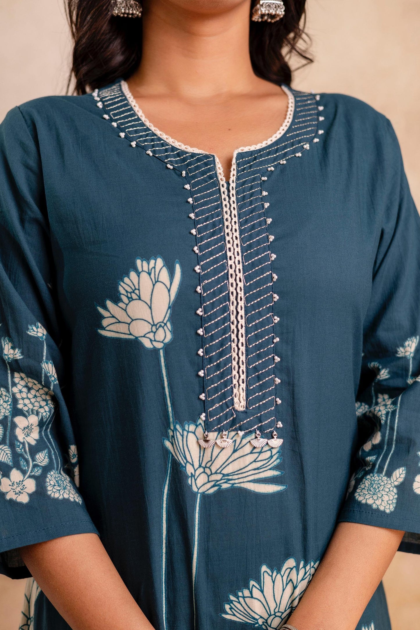 hand block printed kurta set with dupatta