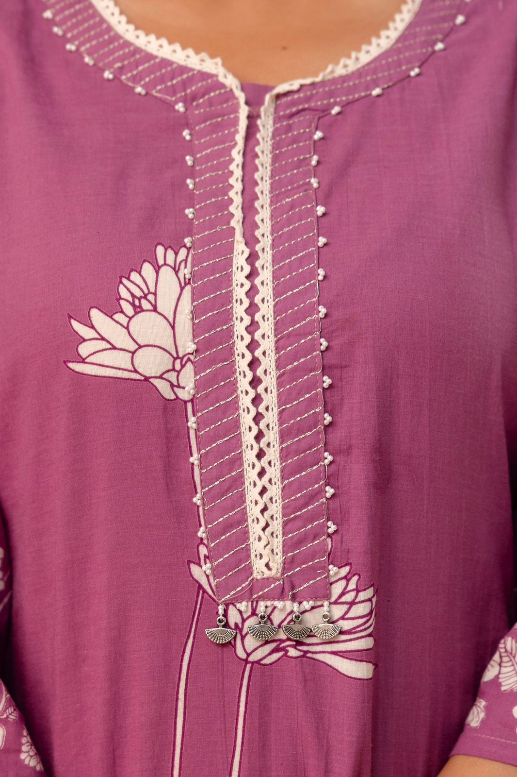 hand block printed kurta set with dupatta