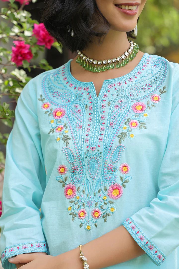 hand block printed kurta set with dupatta