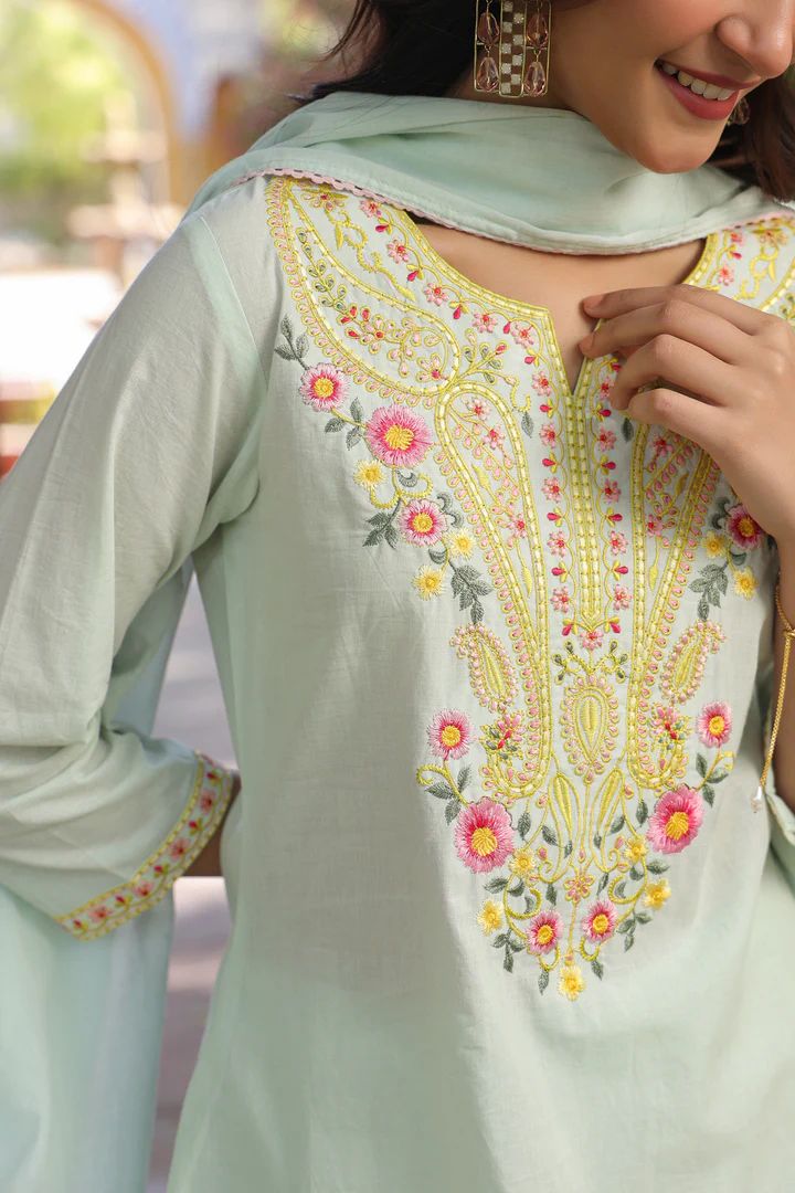 hand block printed kurta set with dupatta