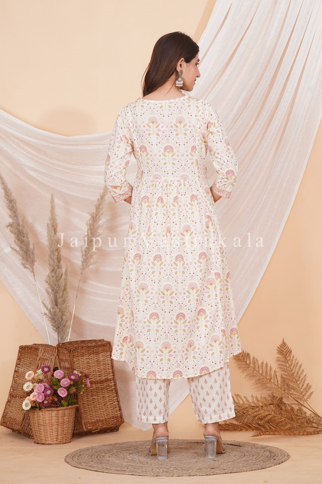 hand block printed kurta set with dupatta