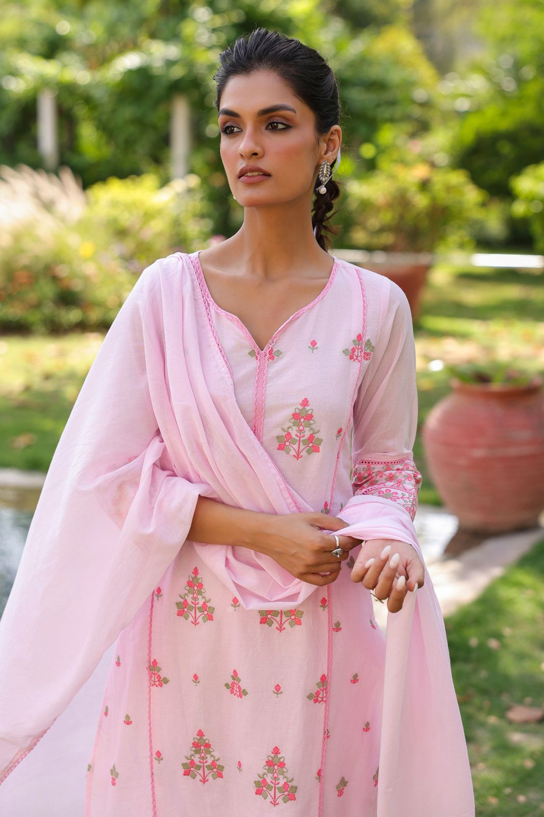 hand block printed kurta set with dupatta