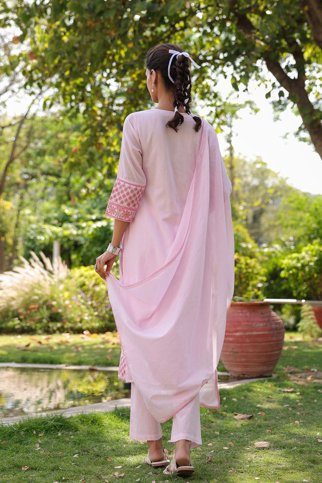 hand block printed kurta set with dupatta