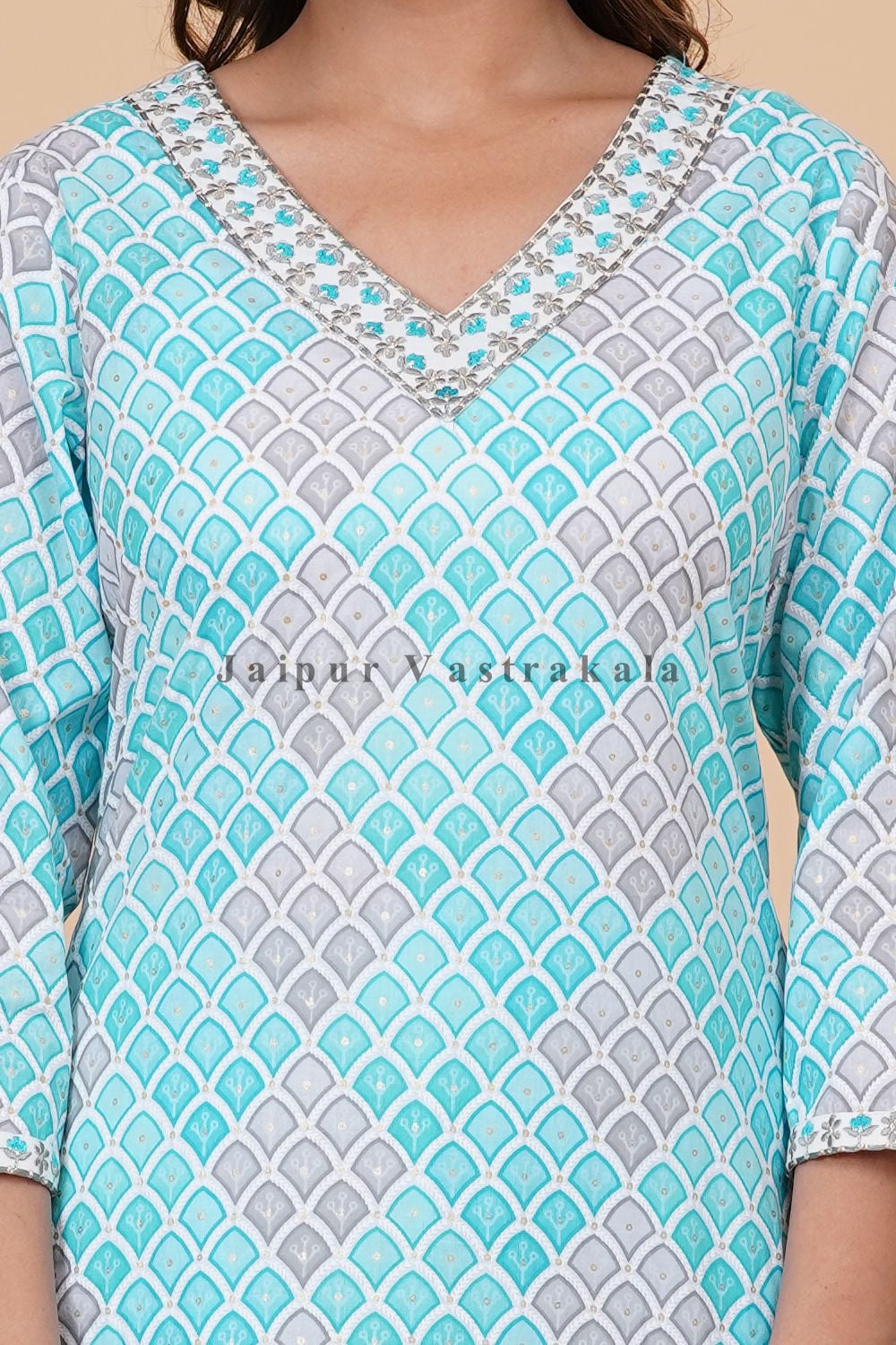 hand block printed kurta set with dupatta
