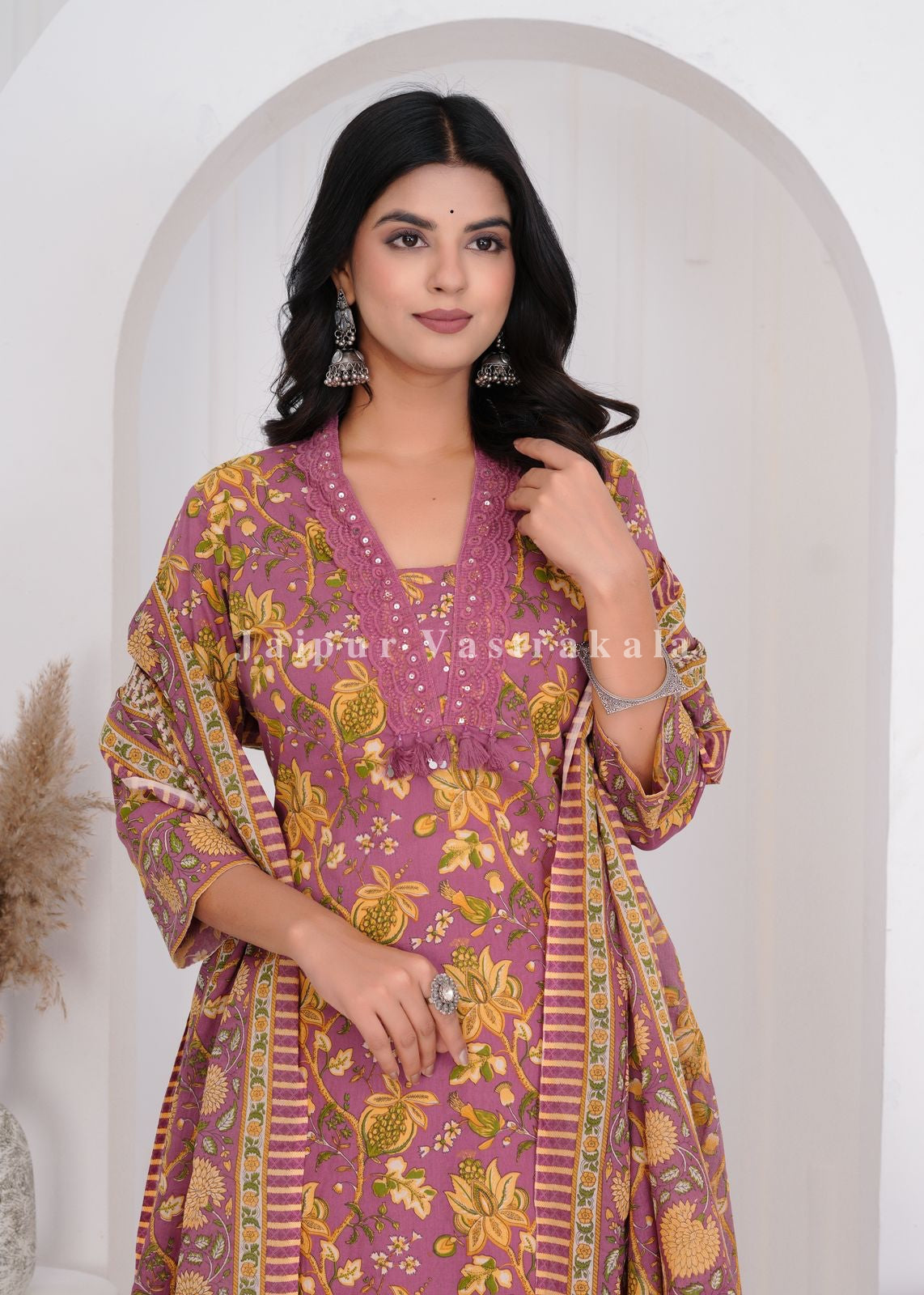 hand block printed kurta set with dupatta