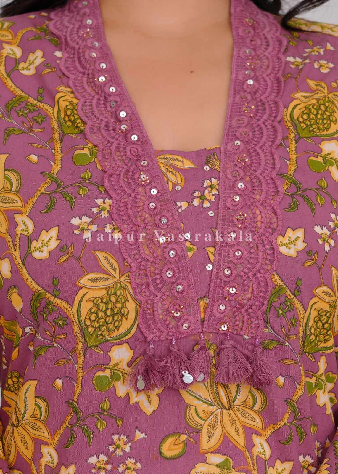 hand block printed kurta set with dupatta