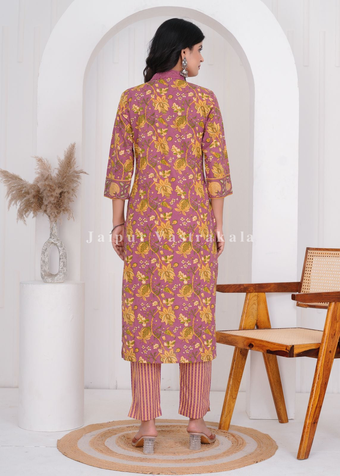 hand block printed kurta set with dupatta