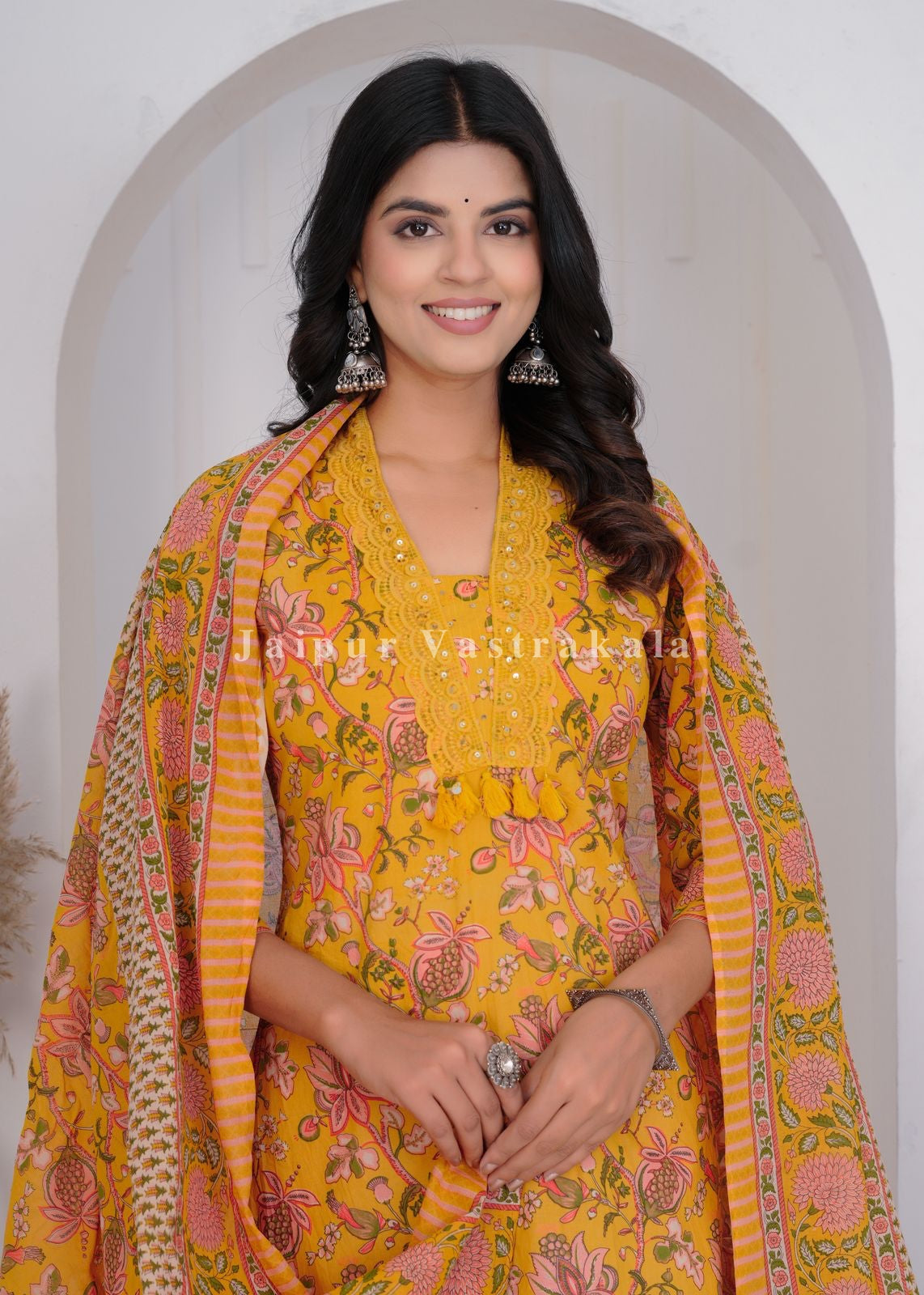 hand block printed kurta set with dupatta
