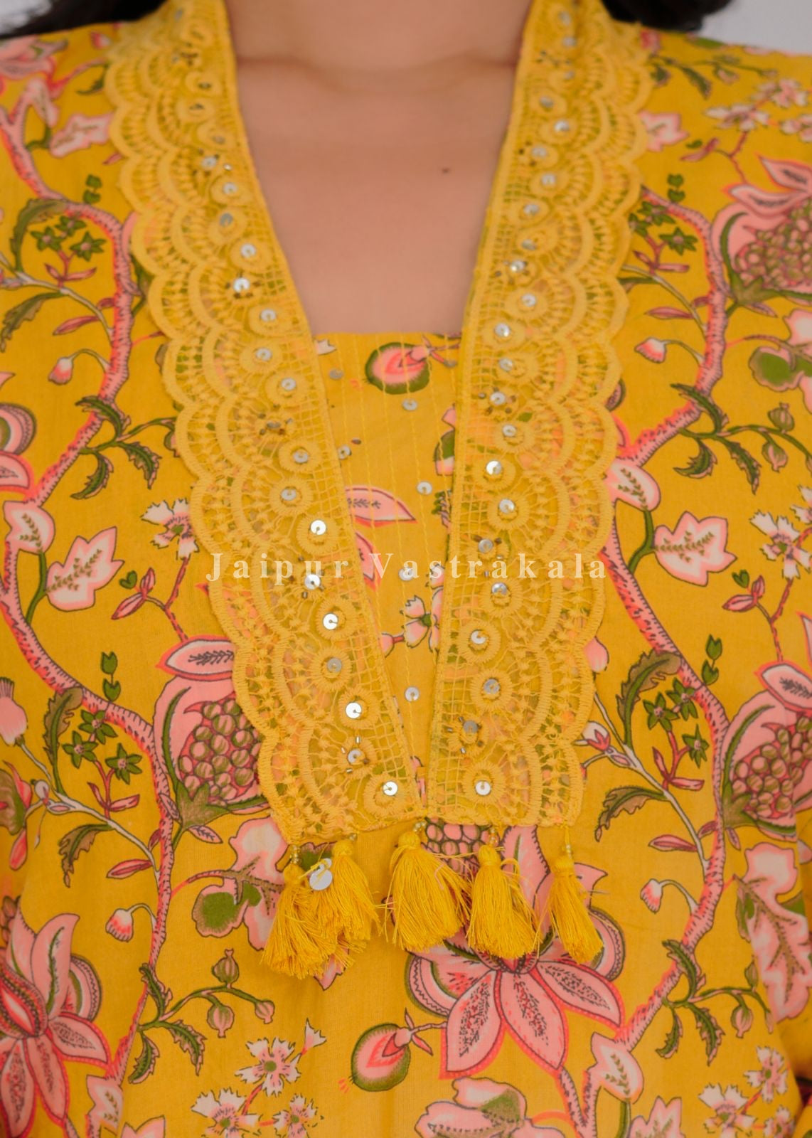 hand block printed kurta set with dupatta