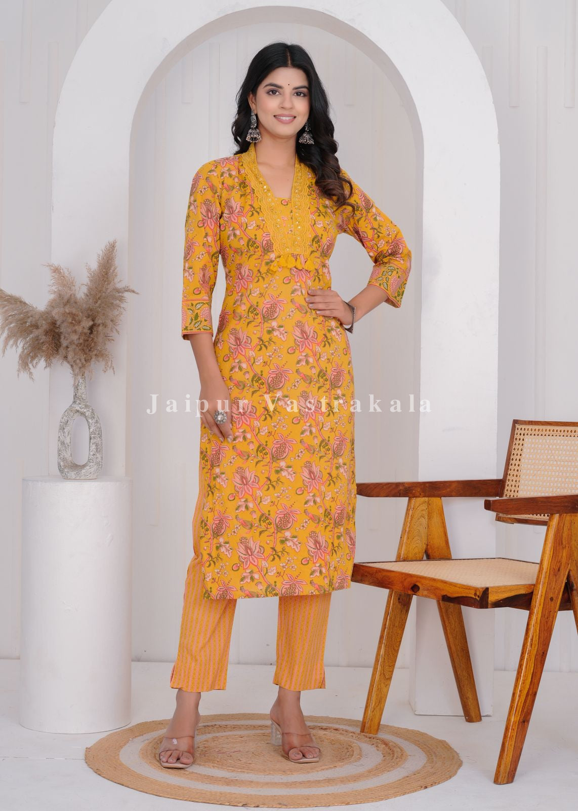 hand block printed kurta set with dupatta