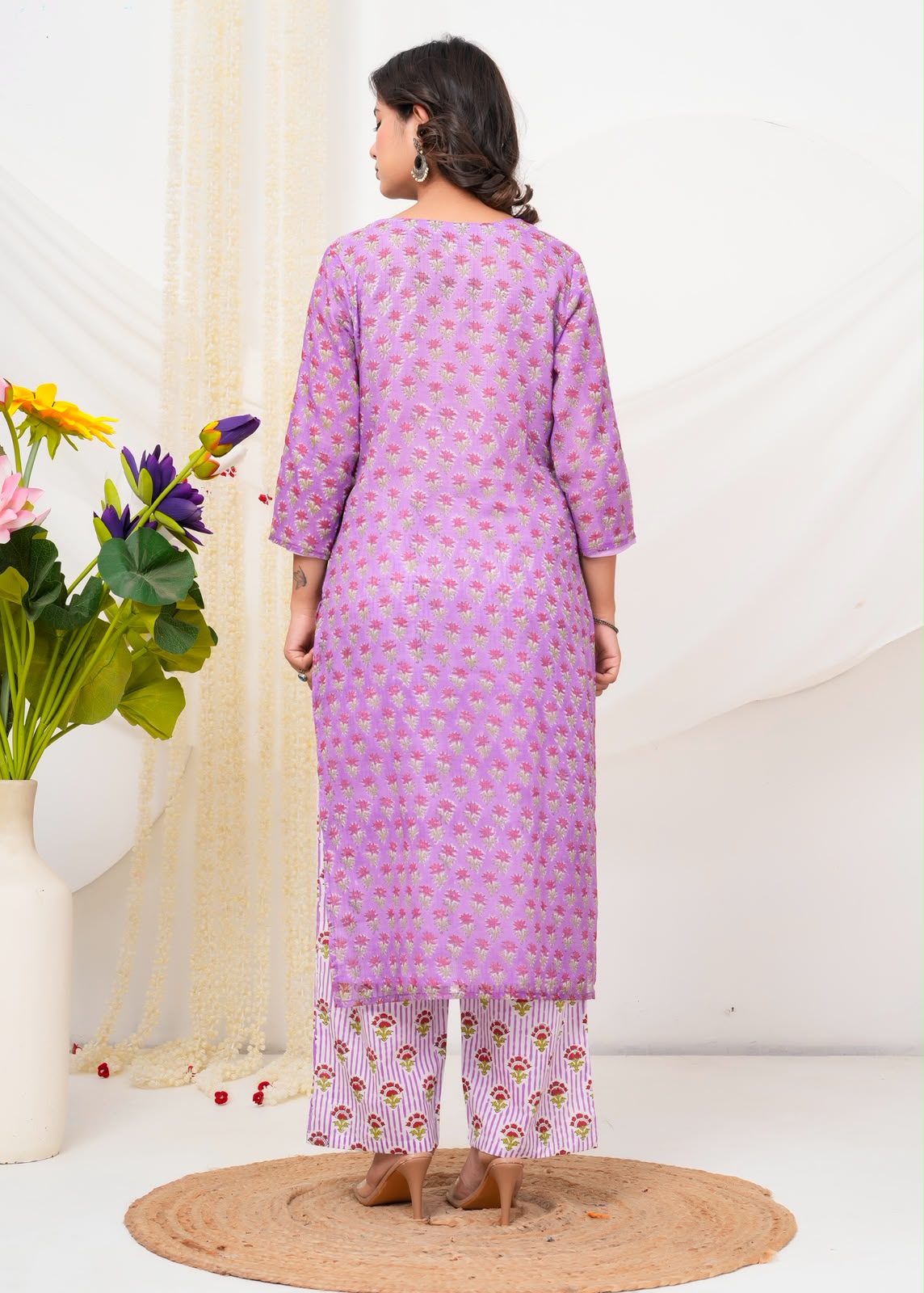Purple Buds Kota Doriya Suit