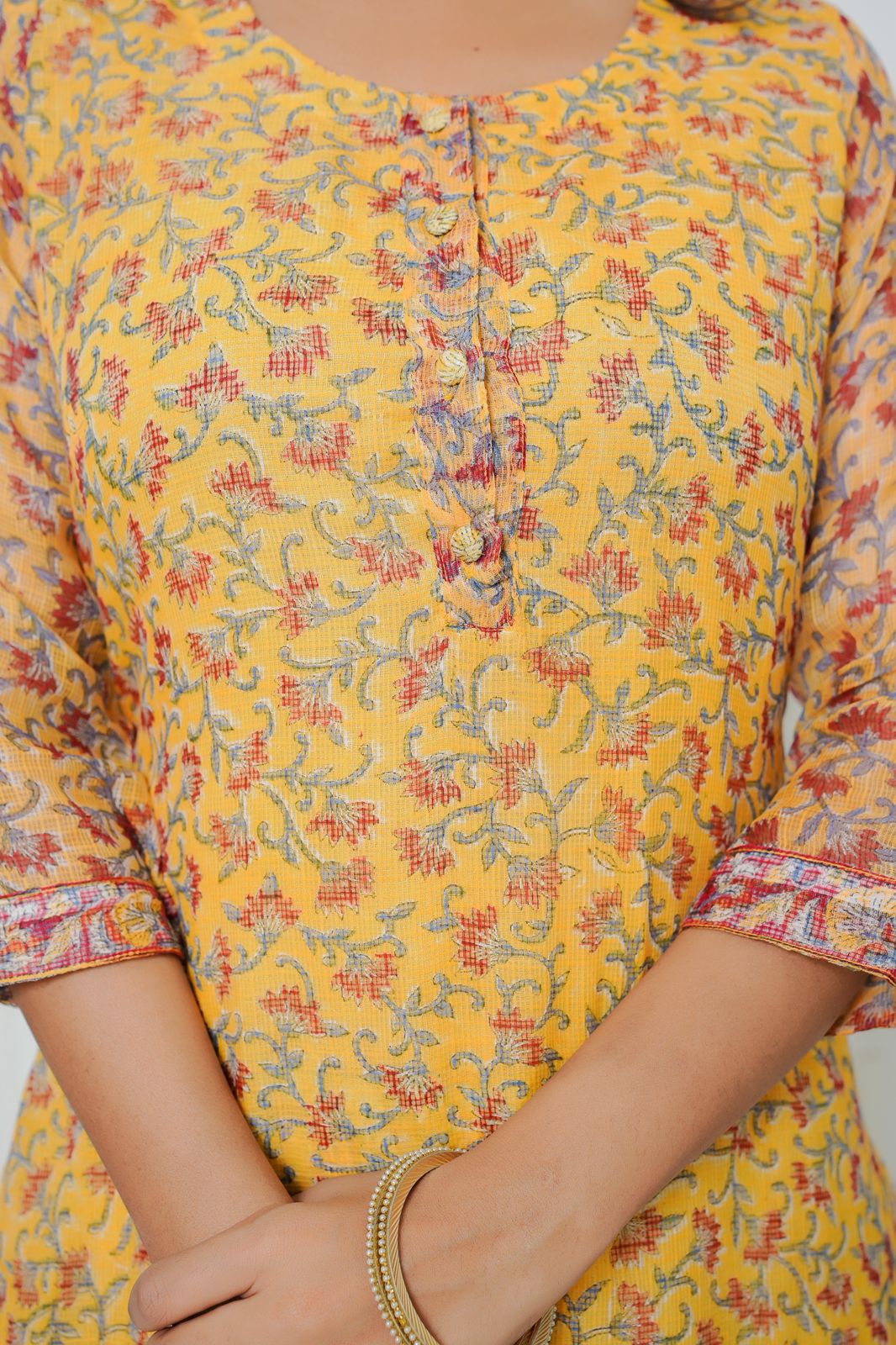 Yellow Basanti Kota Doriya Suit