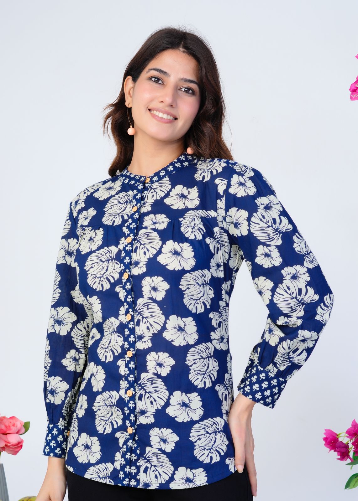 Indigo Autumn Cotton Fusion Shirt