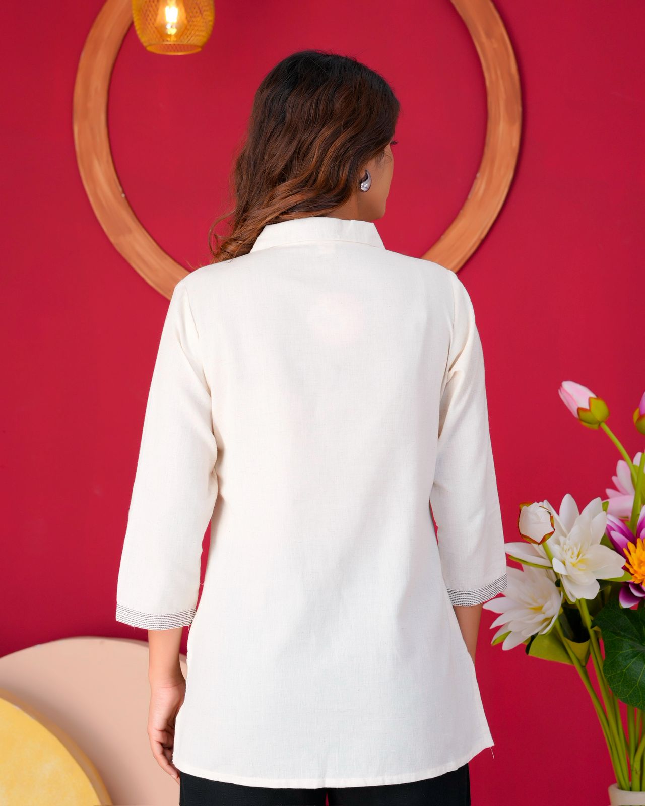 Cotton Linen Embroidery Top