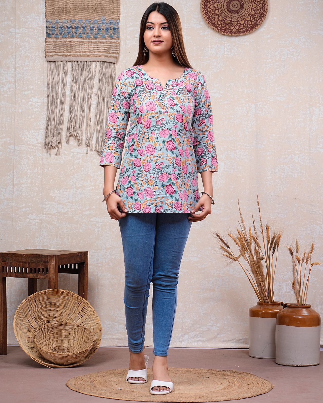 cotton printed top / dress