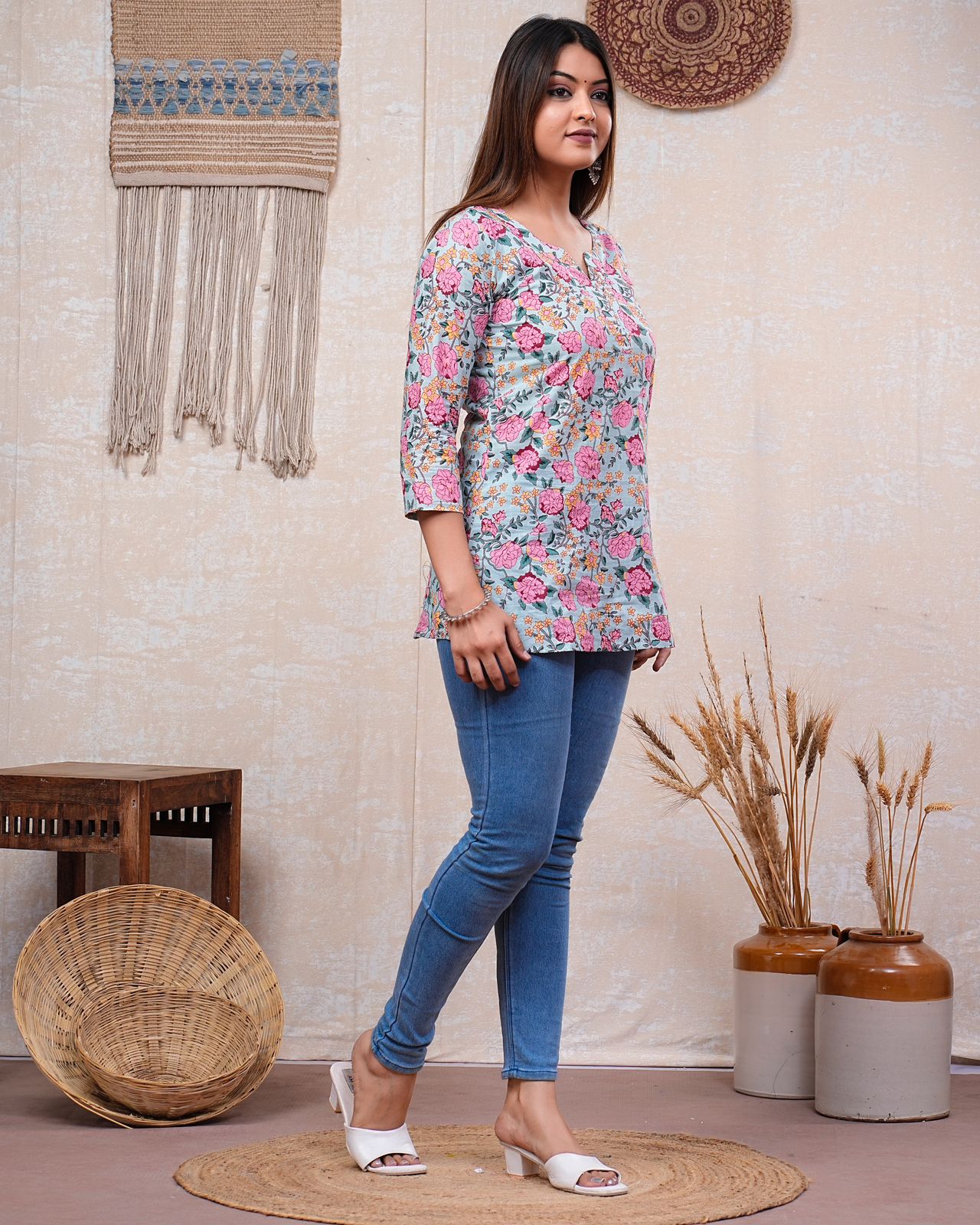 cotton printed top / dress