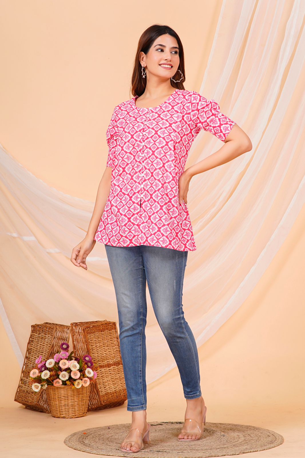 cotton printed top / dress