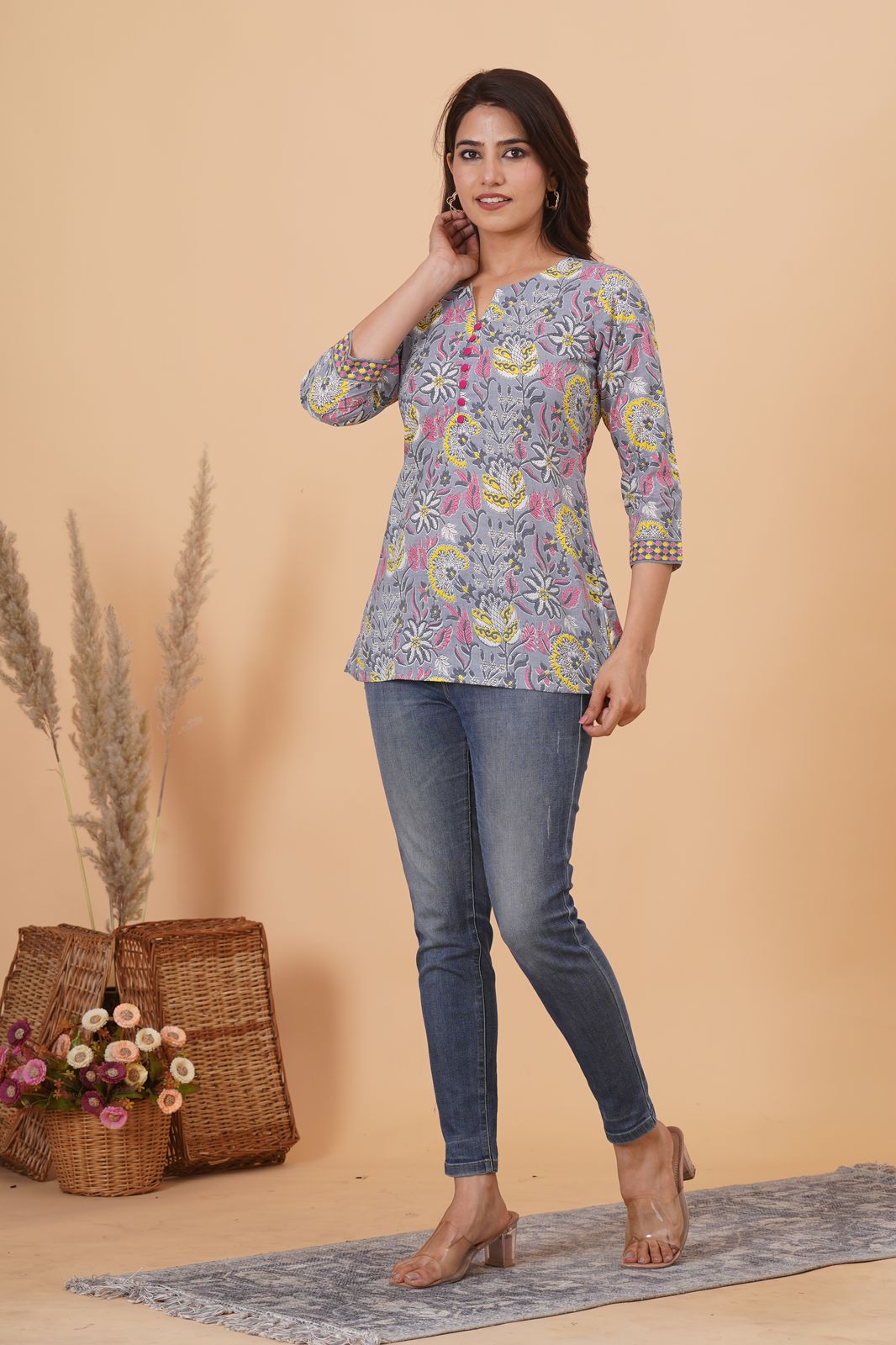 cotton printed top / dress