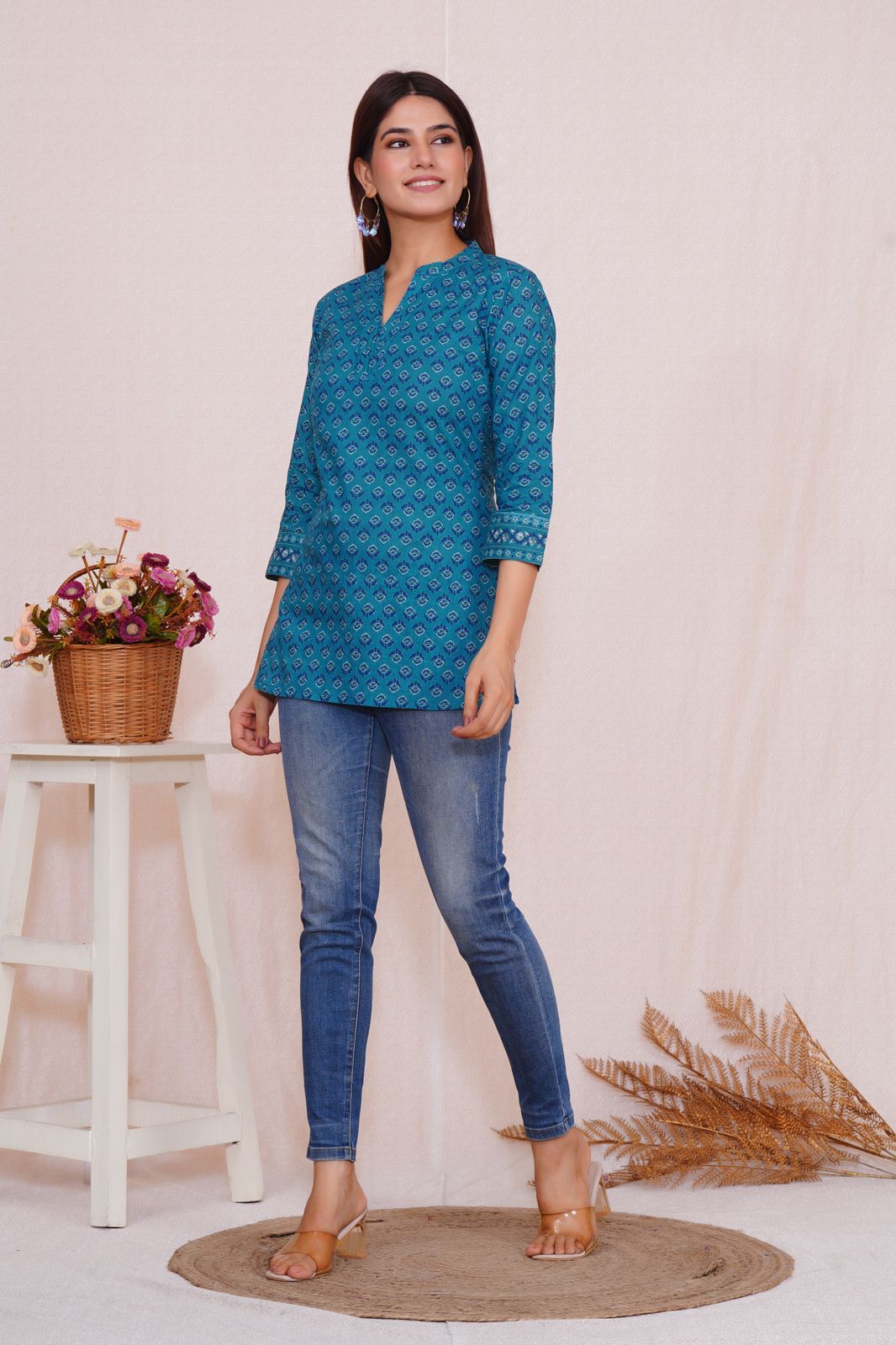 cotton printed top / dress