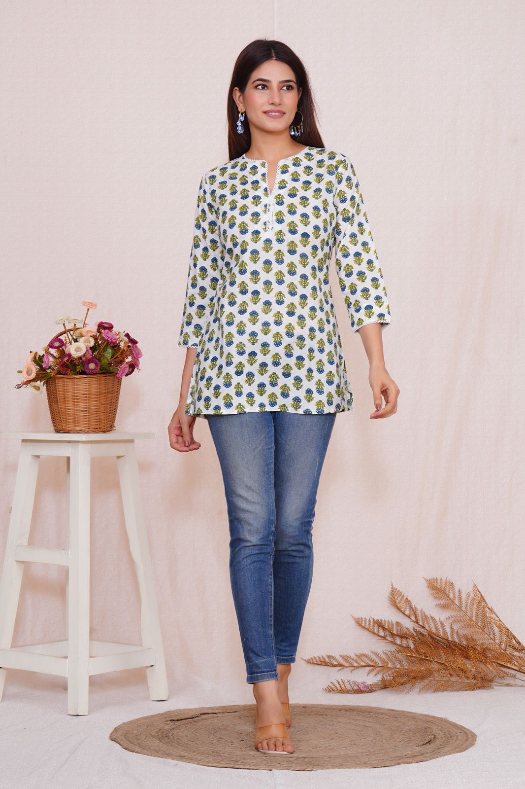 cotton printed top / dress